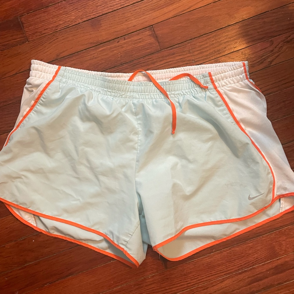 Nike athletic Shorts Size XL Mint/Orange/White